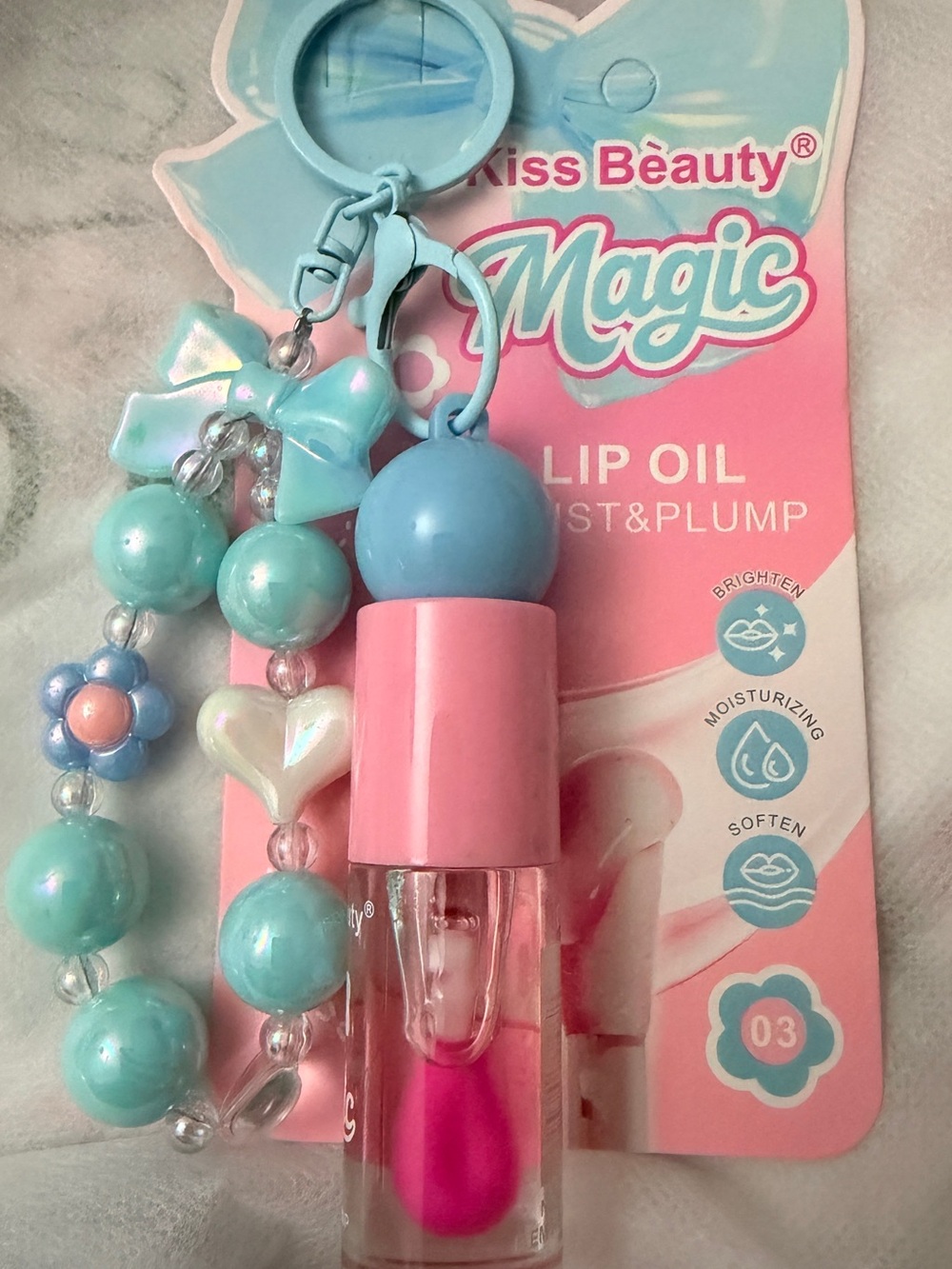 Magic Lip Oil - Pink & Light Blue key chain